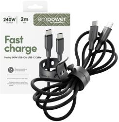 empower by PanzerGlass® Data кабел empower by PanzerGlass Racing USB-C to USB-C Cable 240W USB 2.0, 2m - Space Black