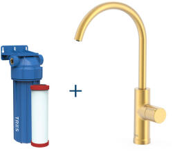 TRES Selection hidegvizes konyhai csaptelep szűrt vízhez, matt arany 23050401OM (23050401OM)