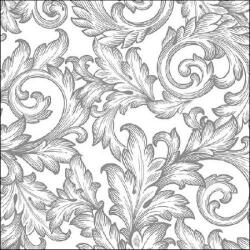 Ambiente Baroque Silver/White Papírszalvéta 33X33cm, 20db-os - fizz