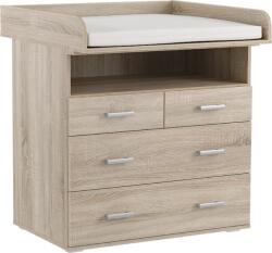 TEMPO KONDELA Komód pelenkázóasztallal, sonoma tölgy, REA MICKEY NEW