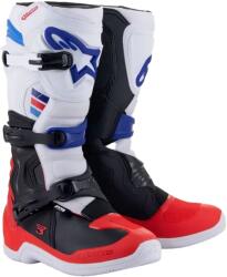 Alpinestars TECH 3 motokrossz csizma fehér-fekete-kék-piros