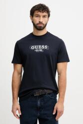 Guess pamut póló sötétkék, nyomott mintás, M5BI05 I3Z14 - sötétkék XXL