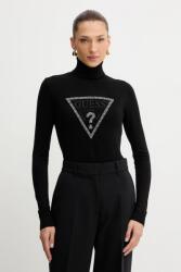 GUESS pulóver MELANIE könnyű, fekete, garbónyakú, W5BR39 Z2NQ2 - fekete XS