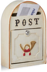 Relaxdays Antik postaláda dombornyomott postakürt mintával 10022929