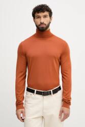 HUGO BOSS gyapjú pulóver könnyű, szürke, garbónyakú, 50468262 - narancssárga M