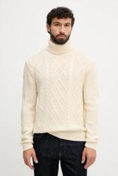 Tommy Hilfiger gyapjú pulóver bézs, garbónyakú, MW0MW40914 - bézs M