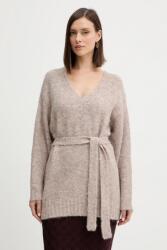 GUESS gyapjúkeverék pulóver KIYOKA - barna XL