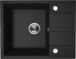 Kuchinox Viti, 1 rekeszes gránit mosogató 560x440x175 mm + szifon, fekete pettyes, LAV-SBX_713Y (LAV-SBX_713Y)