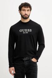 GUESS pamut hosszúujjú fekete, nyomott mintás, M5BI0S K8FQ4 - fekete M