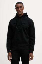 GUESS pamut melegítőfelső fekete, nyomott mintás, kapucnis, M5BQ04 K0961 - fekete S