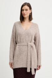 GUESS gyapjúkeverék pulóver KIYOKA - barna XS