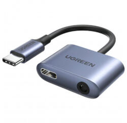 UGREEN CM231 USB-C to 3.5mm és USB-C audio adapter, szürke