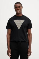 Guess pamut póló fekete, nyomott mintás, M5BI04 I3Z14 - fekete XL