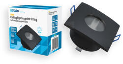 LED Labs Álmennyezeti spot lámpatest XANA, négyzet alakú, IP44 páraálló, fix, fekete (GU10) (37379)