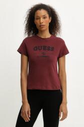 Guess t-shirt CELIA bordó, V5BI02 KCBF1 - burgundia L