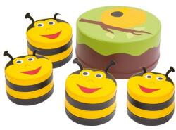 Moje Bambino Set 4 Taburet puf din spuma, Albinuta, 30x20 cm H, cresa si gradinita (MO855215)