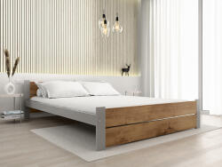  Pat de o persoana IKAROS DOUBLE 120 x 200 cm, stejar artisan/gri Saltele: Cu saltele Sommera 18 cm, Somiera pat: Cu lamele drepte