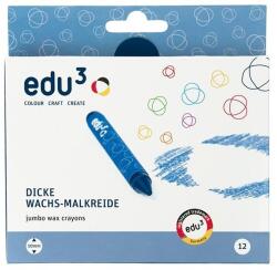edu3 Zsírkréta EDU3 jumbo kerek hegyezett 12 színű (3131012) - mystock