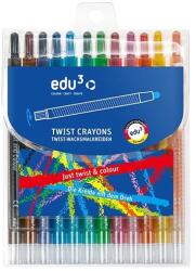 edu3 Zsírkréta EDU3 Twix csavaros 12 színű (3146012) - mystock