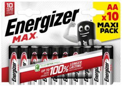 Energizer Elem AA ceruza LR06 Max 10 db/csomag, Energizer