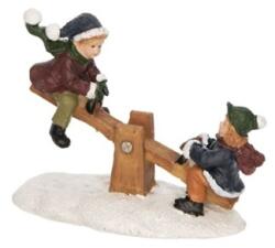 Tündérkert- Karácsonyi dekor libikókázó gyerekek poly 7, 5x3, 7x6cm színes (AST6915)