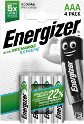 Energizer Akkumulátor AAA mikro 800mAh Extreme 4 db/csomag, Energizer