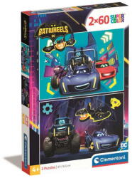 Clementoni Clementoni- 2x60 db-os SuperColor puzzle - Batwheels (24812) (24812)