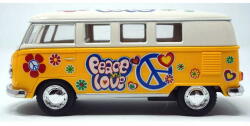 Kinsmart Volkswagen 1962 Peace & Love Busz sárga 1: 32 (KT5377DFS) (KT5377DFS)