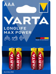VARTA Longlife Max Power AAA mikró LR03 alkáli elem BL4 (4703101404)