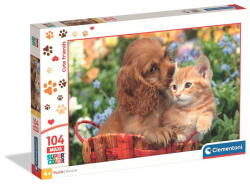 Clementoni Clementoni- 104 db-os SuperColor Maxi puzzle - cuki barátok (25763) (25763)