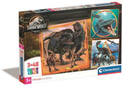 Clementoni Clementoni- 3x48 db-os SuperColor puzzle - Jurassic World (25314) (25314)