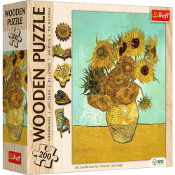 Trefl Wooden puzzle - Van Gogh - Napraforgók 200 db-os (20249) (20249)