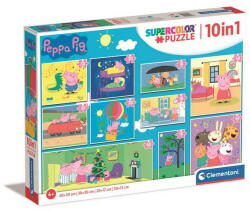 Clementoni Clementoni- 10 az 1-ben SuperColor puzzle - Peppa malac (20271) (20271)