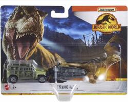 Mattel Jurassic World Dominion Tyranno - Hauler játék játékautó dinoszaurusz figurával (165893) (HBH89)