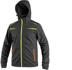 CXS NORFOLK Kids softshell kabát fekete színű, HV sárga/narancssárga kiegészítőkkel 160 123011781616 (123011781616)