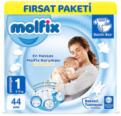 Molfix pelenka Newborn, megújult csomag (1-es) 2 - 5 kg (44 db/cs)
