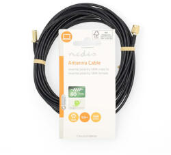 Nedis CSGL02210BK50 RP-SMA kábel, RP-SMA apa - RP-SMA anya, 50 ohm, 5 m, fekete