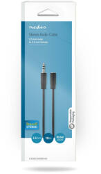 Nedis CAGB22050BK100 sztereó audio hosszabbító kábel, 3.5 mm apa - 3.5 mm anya, 10 m, fekete