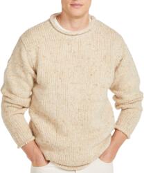 Vlnka Férfi gyapjúpulóver felhajtott szegéllyel, nude ruházat méretei M