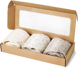 Vlnka Csíkos gyapjú zokni természetes 3 pár méret 40-43