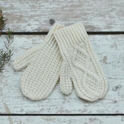 Vlnka Mănuși tricotate manual cu un deget Merino naturale mărimi îmbrăcăminte L (3-90324-L)