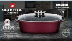 Silver Royal Diamond kacsasütő/sütőtál tapadásmentes márvány bevonattal 32x10 cm, 5, 5 L (SR-5050-bordó)