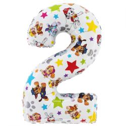 BP 2-es születésnapi szám fólia lufi fehér - Mancs őrjárat 72 cm