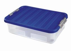 HEIDRUN Clipbox Átlátszó Tároló doboz 30L 60x40x18cm gurulós, Clippes tetővel (1614)