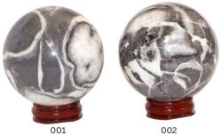 Sfera Coral Fosilizat si Agatizat Natural - 61-69 x 61-69 mm - Piatra pentru Echilibru Emotional si Claritate Interioara - ( XXL ) - 1 Buc