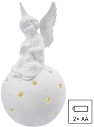 EMOS karácsonyi fénydekoráció - elemes kerámia angyal 4 LED 29cm - meleg fehér (DCLW33)