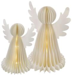 EMOS karácsonyi fénydekoráció időzítővel - elemes, papír angyalok 2x10 LED 28, 5-38, 5cm - meleg fehér (DCAW23)