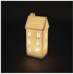 EMOS karácsonyi fénydekoráció időzítővel - elemes kerámia házikó 1 LED 16, 3cm - meleg fehér (DCLW36)