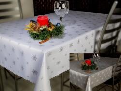  Ezüst hópehely mintás - kétoldalas karácsonyi foltálló terítő 140x220 cm