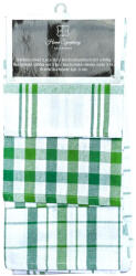  Pamut konyharuha szett 3 részes - Zöld Kockás mintával